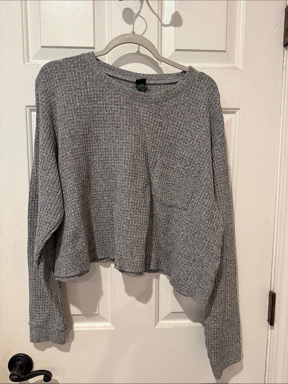 wild fable Gray Waffle-Knit Crewneck Sweater